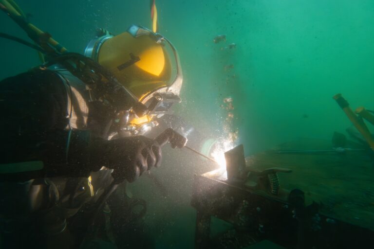 Subsea welding Subsea welding Underwater,Welding,In,Deep,Ocean,Depths,Closeup