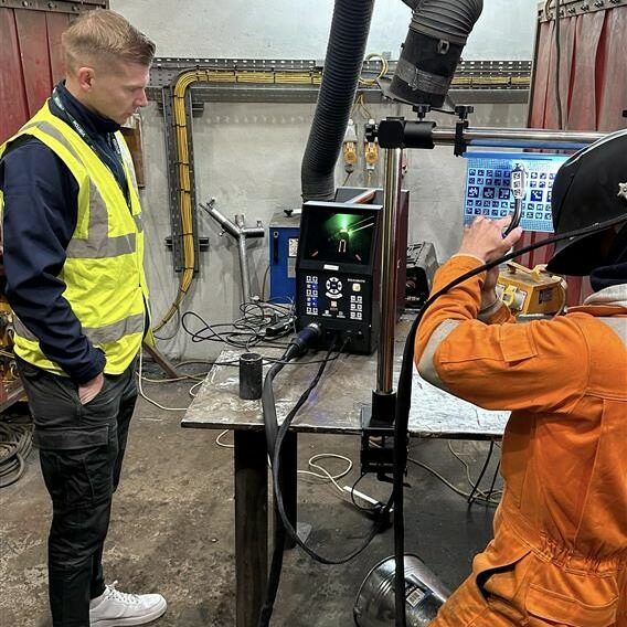 Professional welders training with simulation in UK