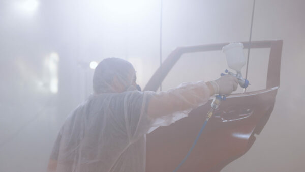 Man painting protected