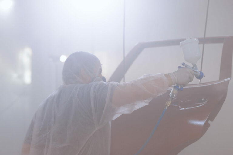 Man painting protected