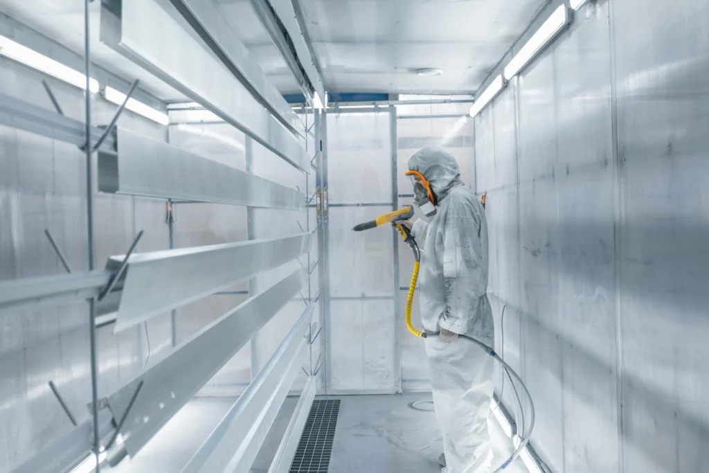 Industrial spray painting